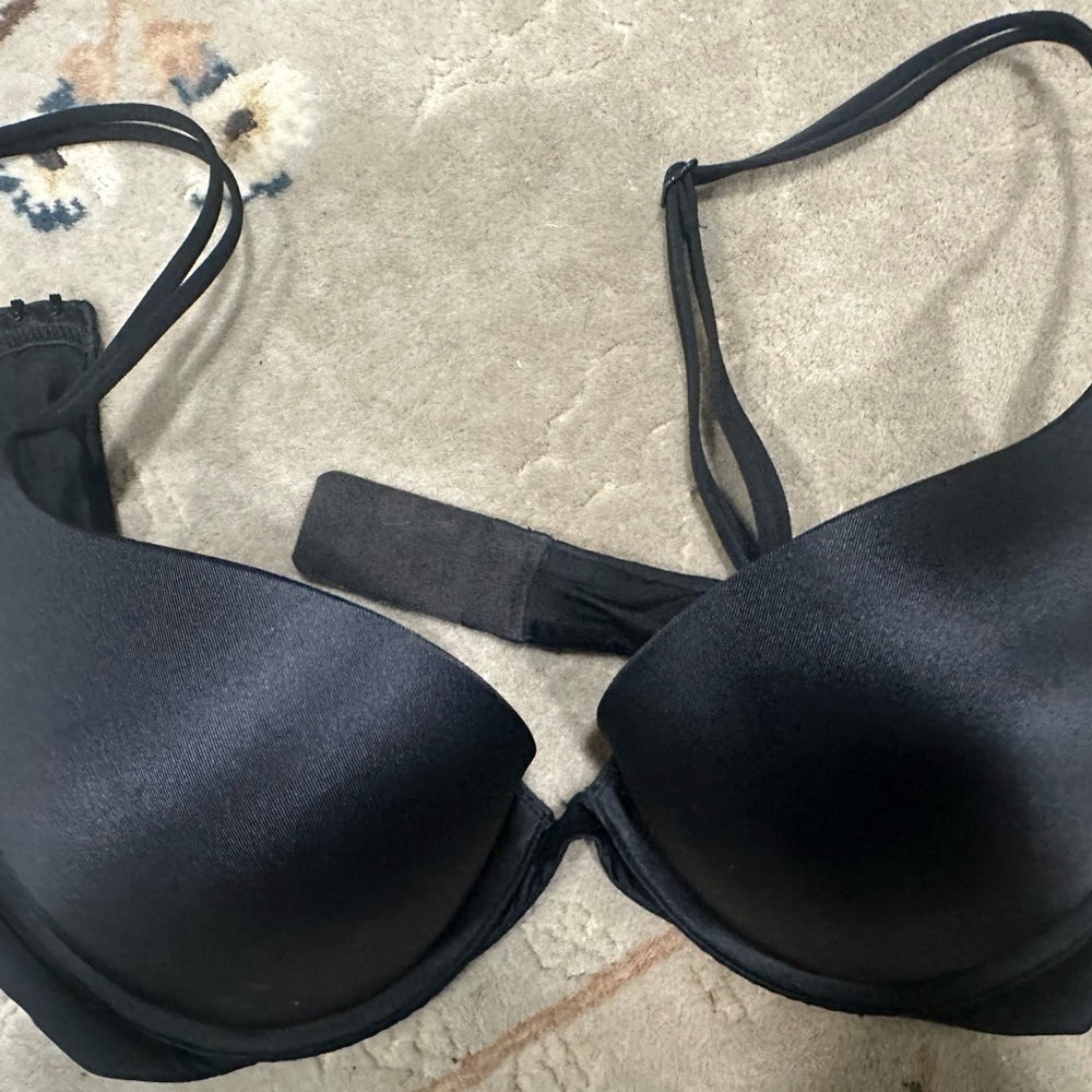 3 Victoria's Secret Black Red Tan Padded Bras